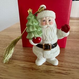 Five Different Designs, Lenox Very Merry Porcelain Ornaments, All Boxed, Vintage